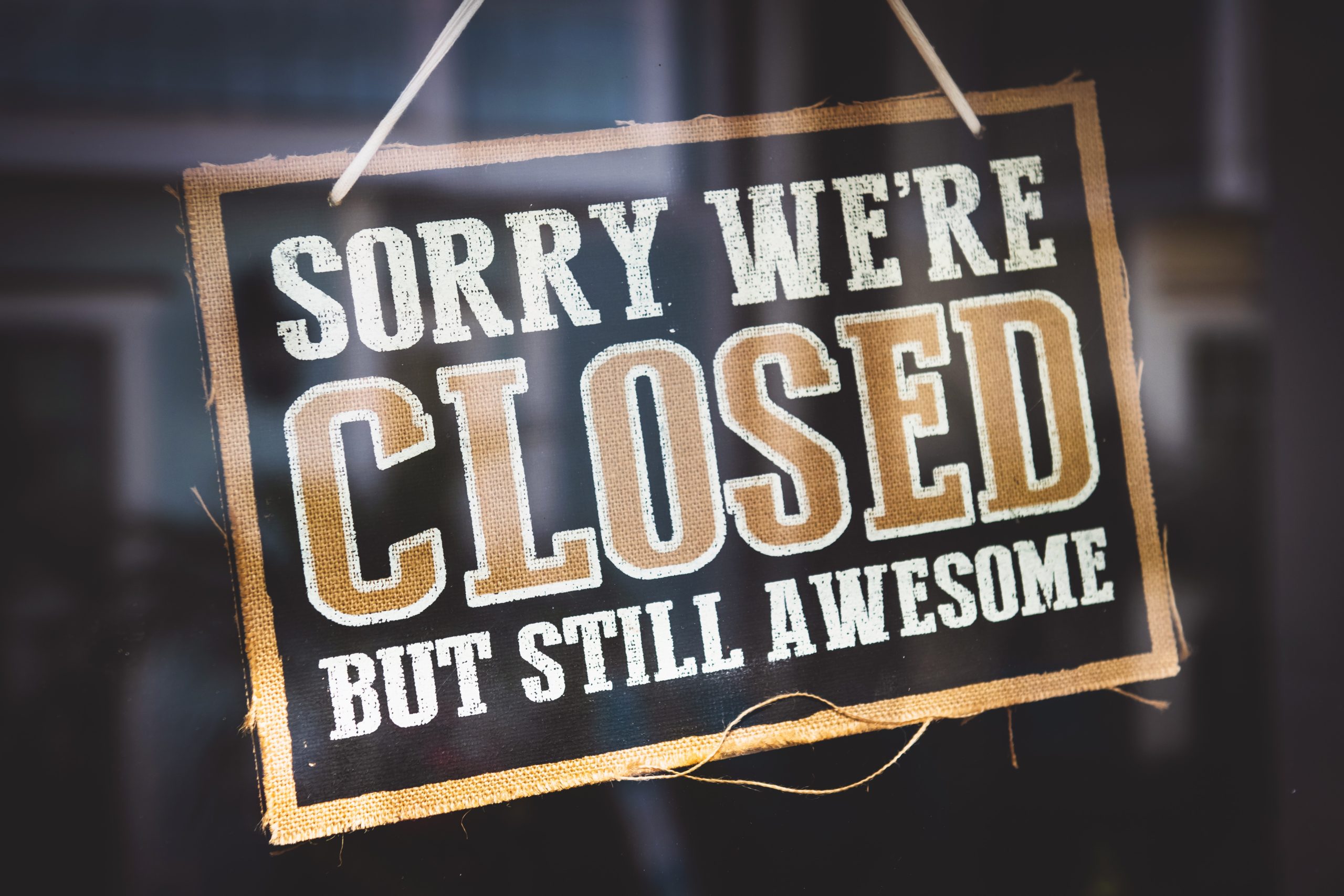 We are closed Monday 7 August