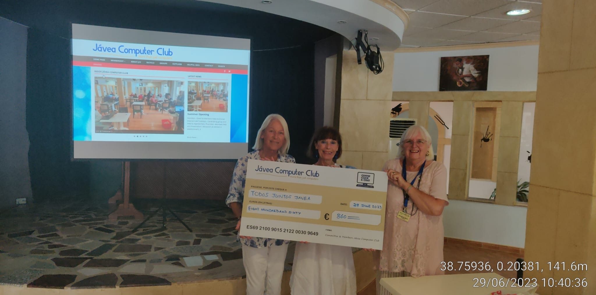 Latest Charity Donation to Todos Juntos Javea